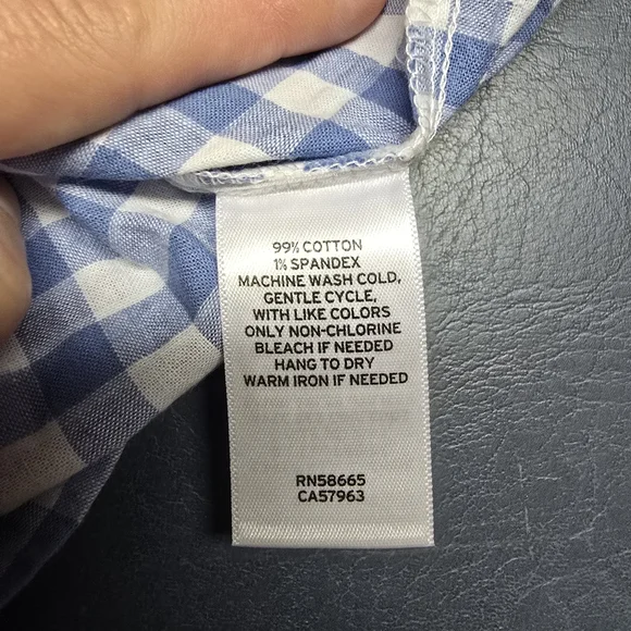 Nordstrom White and Blue Gingham Plaid 2XL shorts - Picture 5 of 5